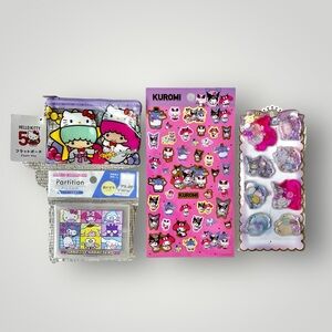 Sanrio WATER STICKER Kuromi Kawaii 4pc Sanrio  Travel Organizer set New